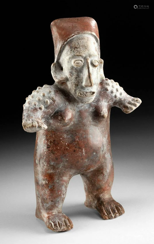 Large Jalisco Pottery Standing Nude Female Figure