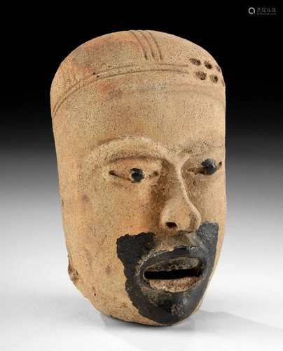 Veracruz Remojadas Pottery Head w/ Bitumen Pigment