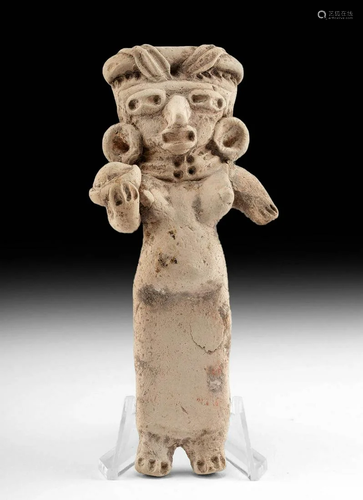 Michoacan Pottery Standing Pregnant Female Figure