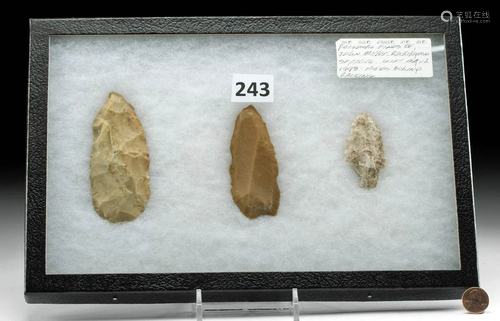 3 Prehistoric Woodland Chert Projectile Points