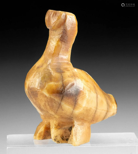 Miniature Pre-Contact Inuit Walrus Ivory Goose Effigy