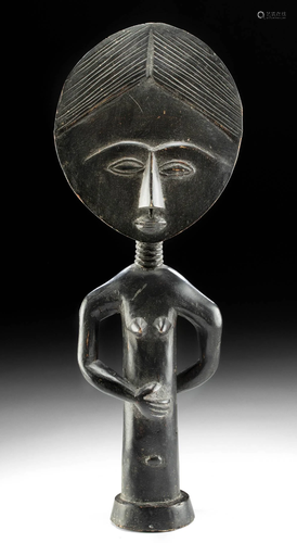 20th C. African Asante Wood Female Fertility Idol