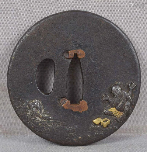 18c Japanese sword TSUBA URASHIMO TARO