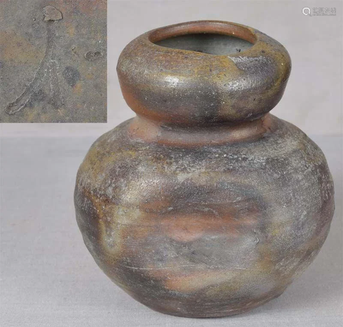 19c BIZEN tea ceremony WALL VASE marked