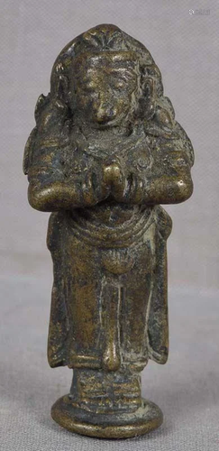 19c Indian bronze votive statue HANUMAN