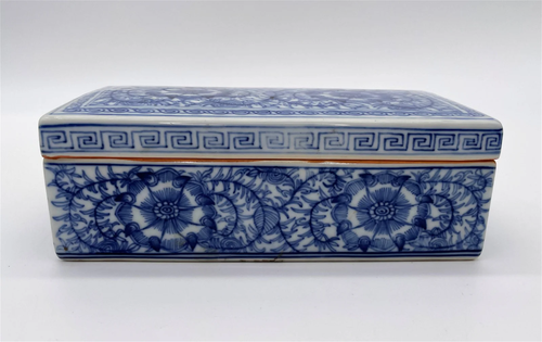 Chinese Blue & White Porcelain Brush Box