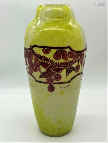 Legras French Cameo Art Glass Vase