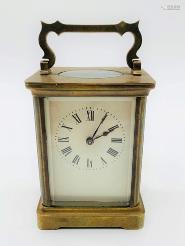 Antique Brass and Glass Carriage Clock