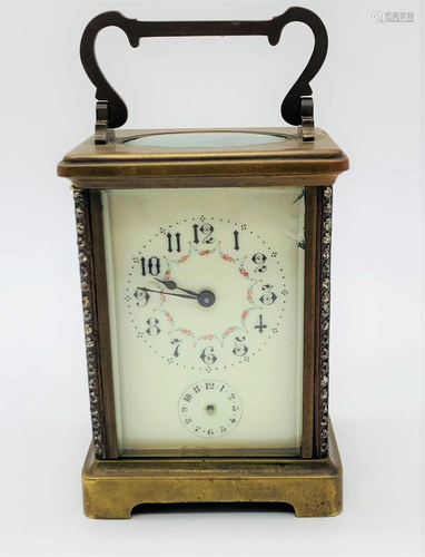 Antique French Brass and Glass Carriage Clock