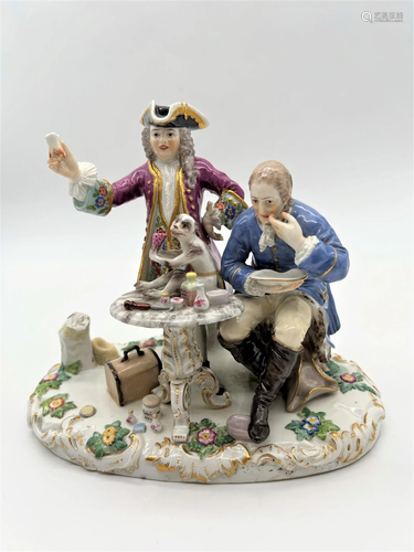 Antique Meissen Porcelain Group "The Dentist"