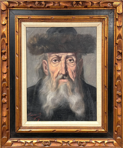 Jeno Gussich Judaica O/C "Rabbi"