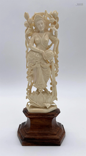 Vintage Tibetan Carved Female Deity