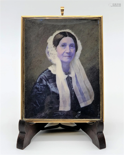 19C Hand Painted Miniature Portrait