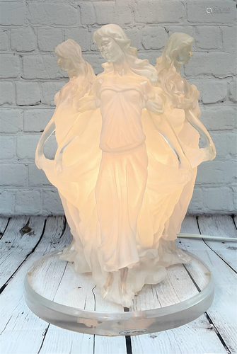 Vintage W. Anina Crystalline Figural Luminaire