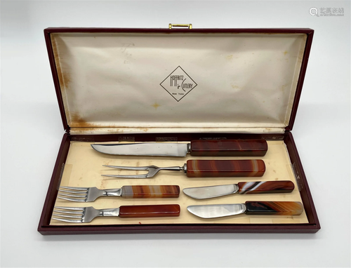 Vintage Hoffritz Agate Handled Cutlery Set