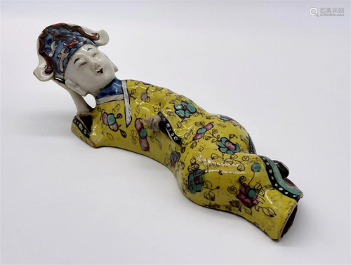 Antique Chinese Porcelain Recumbent Figure