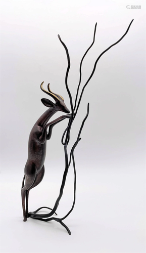 Loet Venderveen "Gerenuk with Tree" Bronze