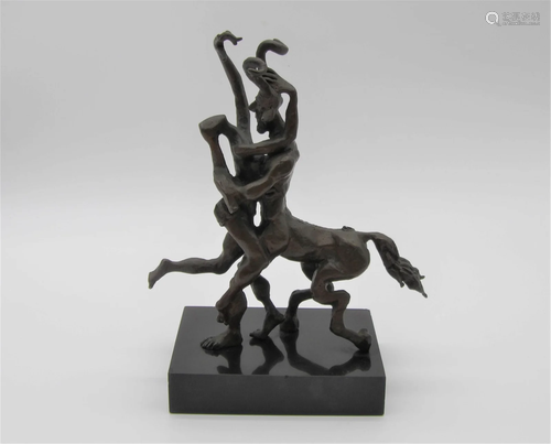 Surrealist Satyr Bronze By Kuz