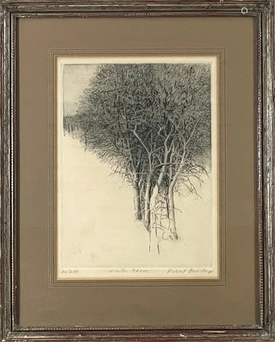 Robert Bero Etching "Winter Grove" 60/250