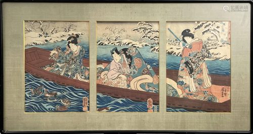 Utagawa Kuniyoshi Woodblock Triptych