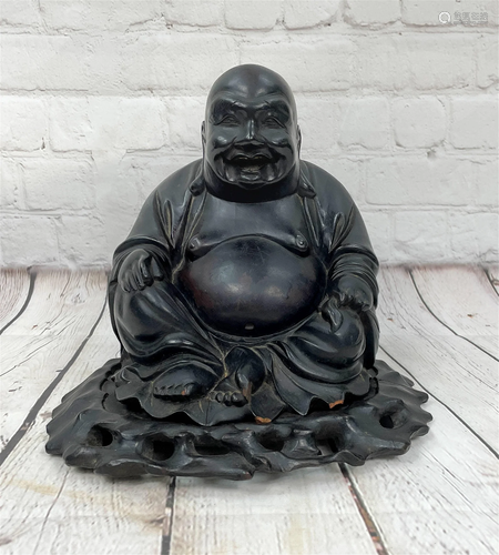 Antique Chinese Carved Wood Buddha