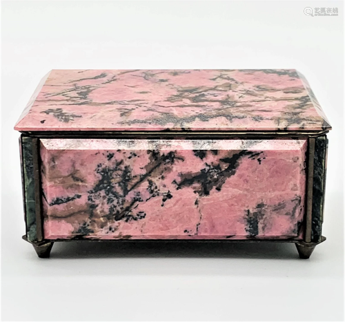 Antique Pink Marble Trinket Box