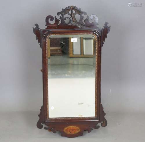 A 20th century George III style mahogany fretwork framed wal...