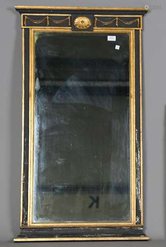 A 20th century Georgian style gilt and ebonized rectangular ...