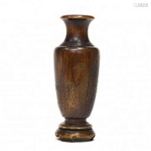 Small wooden vase, Qing dynasty.