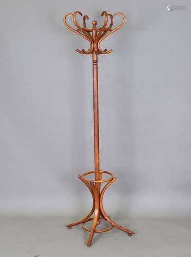 A modern bentwood hatstand, height 190cm.