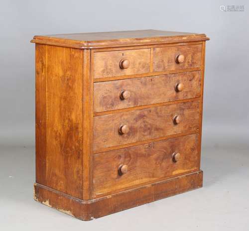 A Victorian pollard oak chest of ash-lined drawers, height 1...