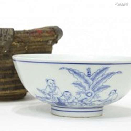 Porcelain bowl, blue and white, Yongzheng (1723 - 1735)