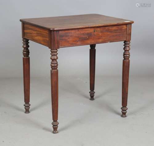 A Regency mahogany chamber table, fitted with a single drawe...