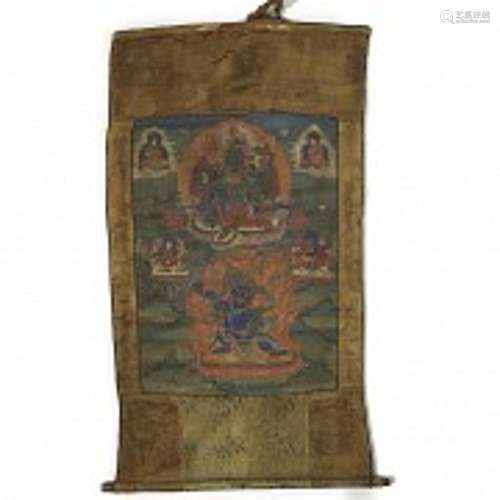 Tibetan silk thangka, Qing dynasty.