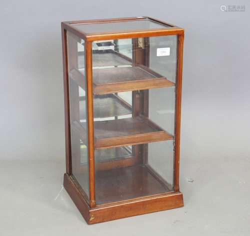 An early 20th century mahogany counter-top display case with...