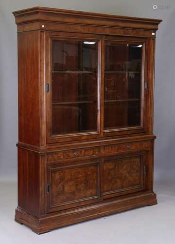 A modern walnut and pollard oak display cabinet by Ethan All...