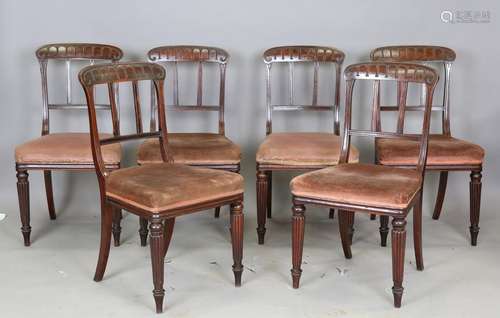 A set of six William IV rosewood dining chairs with unusual ...