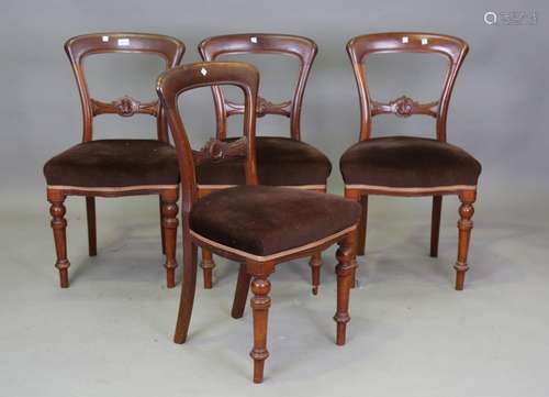 A set of four Victorian mahogany dining chairs, a 19th centu...