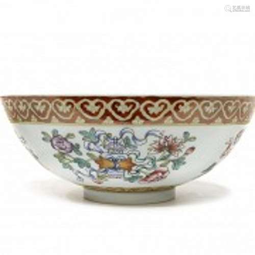 Porcelain bowl with flowers, with Daoguang seal.