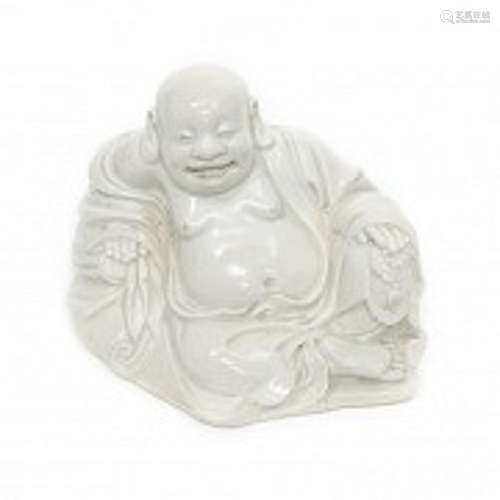 Glazed biscuit porcelain Buddha, 20th century