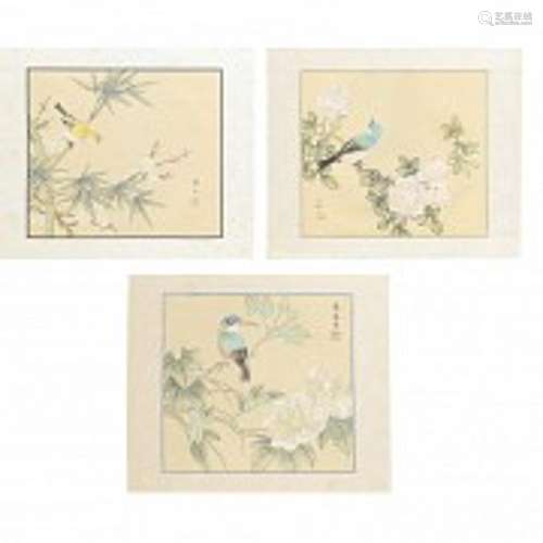 Lot of three paintings, 20th century, China, 