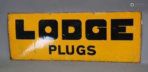 A Lodge Plugs enamel advertising sign