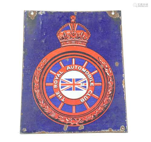 An RAC double-sided enamel advertising sign