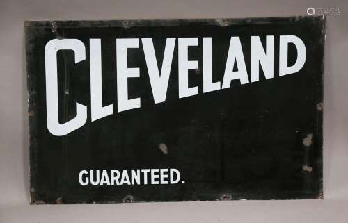 A Cleveland petroleum 'Guaranteed' enamel advertising sign