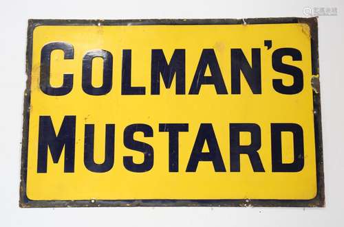 A Colman's Mustard enamel advertising sign