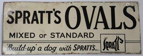 A Spratt's Ovals enamel advertising sign