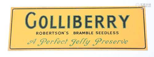 A Robertson's Golliberry printed tin advertising sign