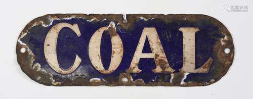 A small 'Coal' enamel sign