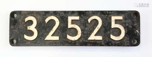 A cast iron smokebox number plate