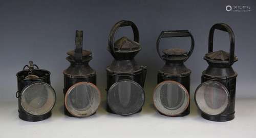 A group of railway hand lamps